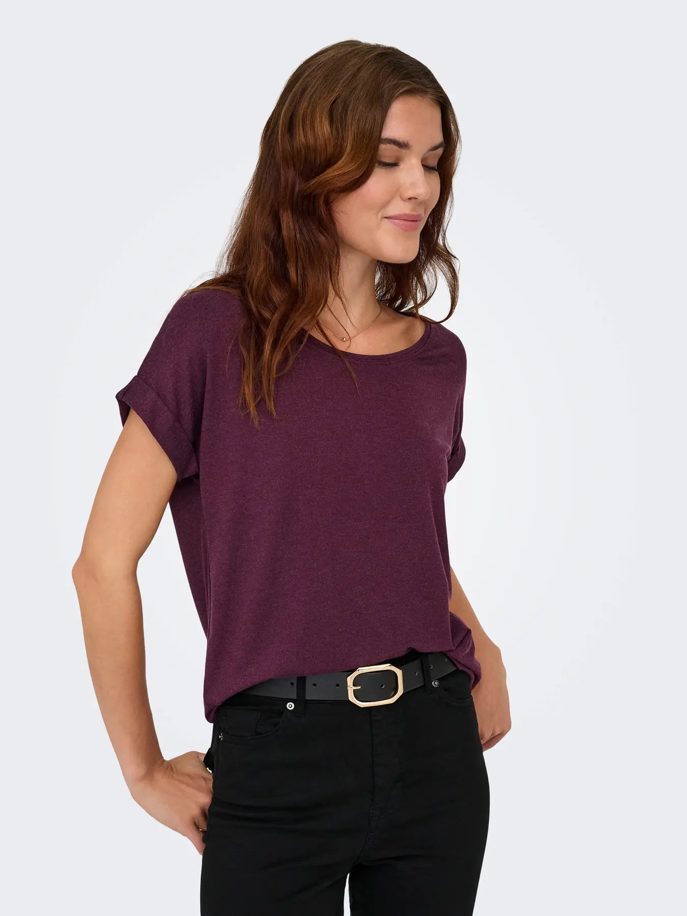 ONLMOSTER S/S O-NECK TOP BORDE
