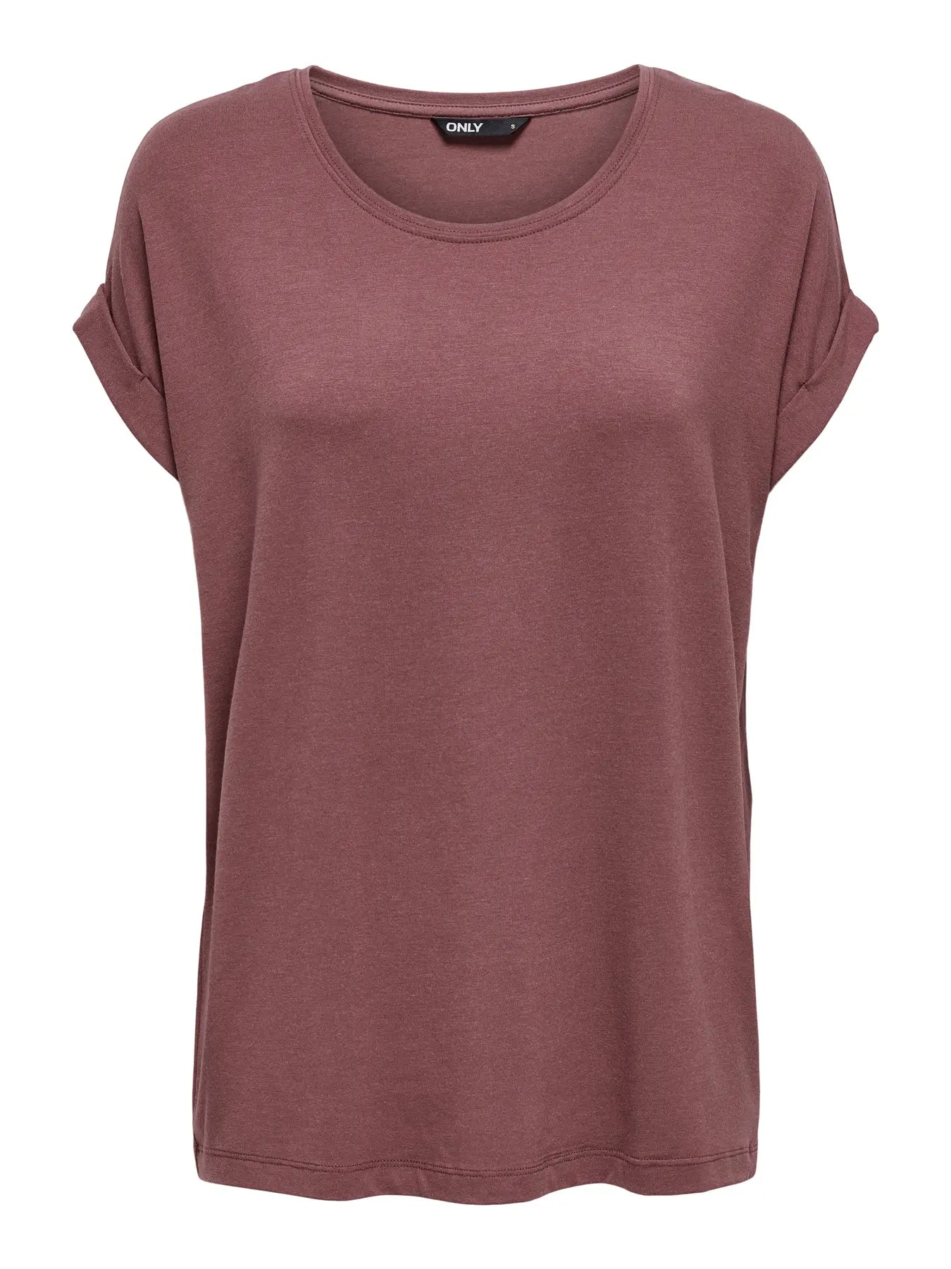 ONLMOSTER S/S O-NECK TOP BRUN