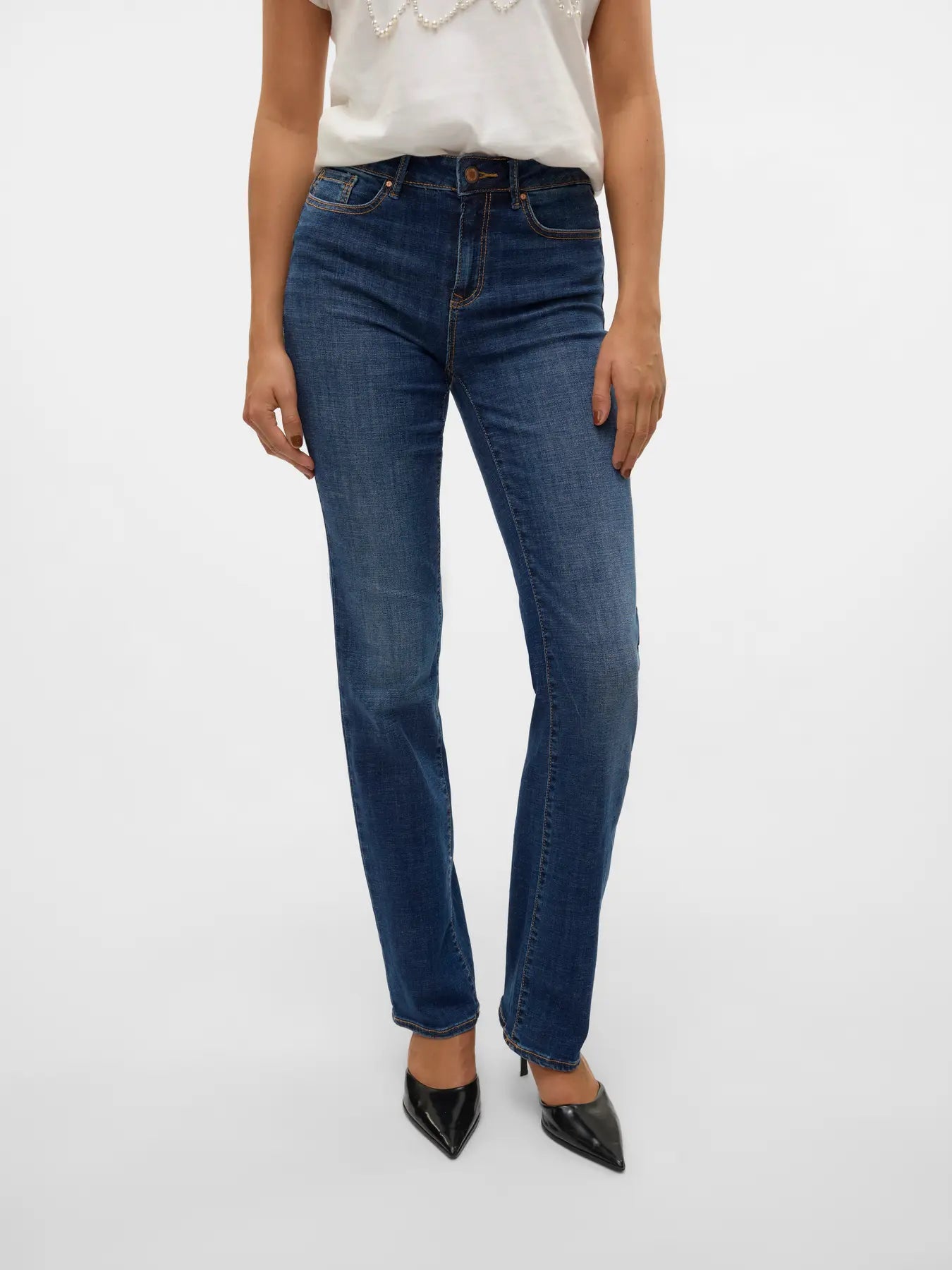 VMFLASH MR STRAIGHT MØRK JEANS
