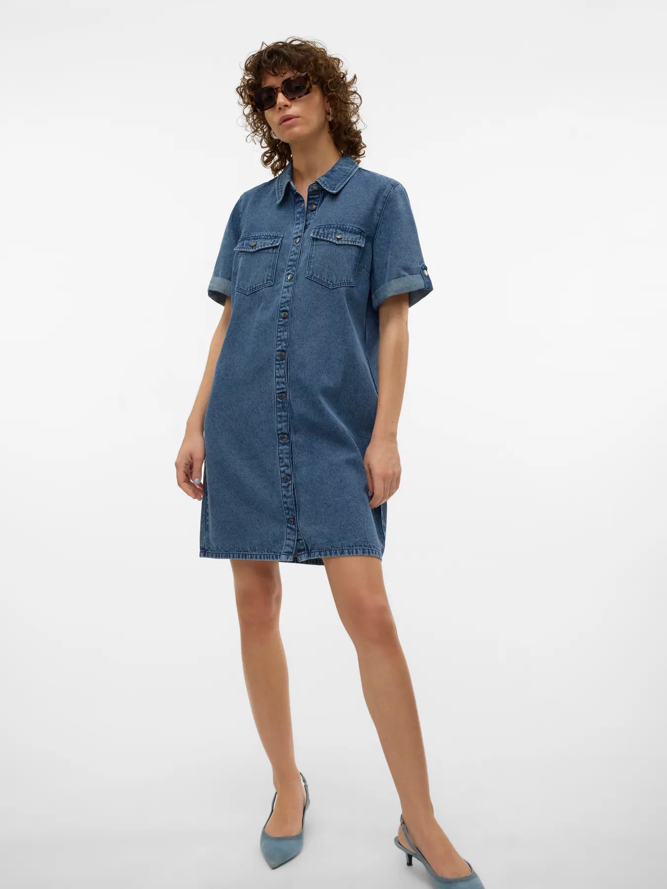 VMJENNIE SS SHORT DENIM DRESS