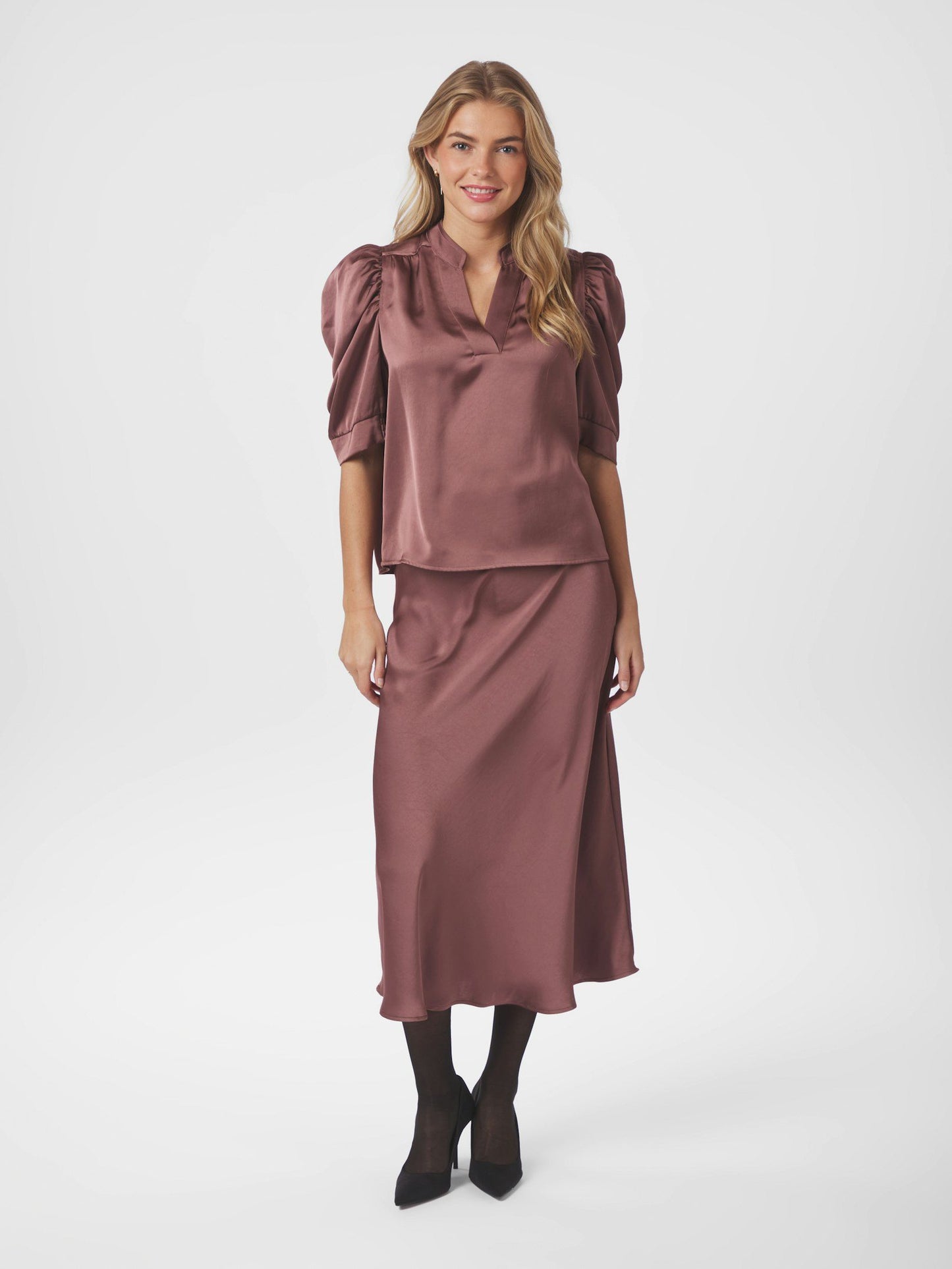 ROELLA HEAVY SATEEN BLOUSE Top