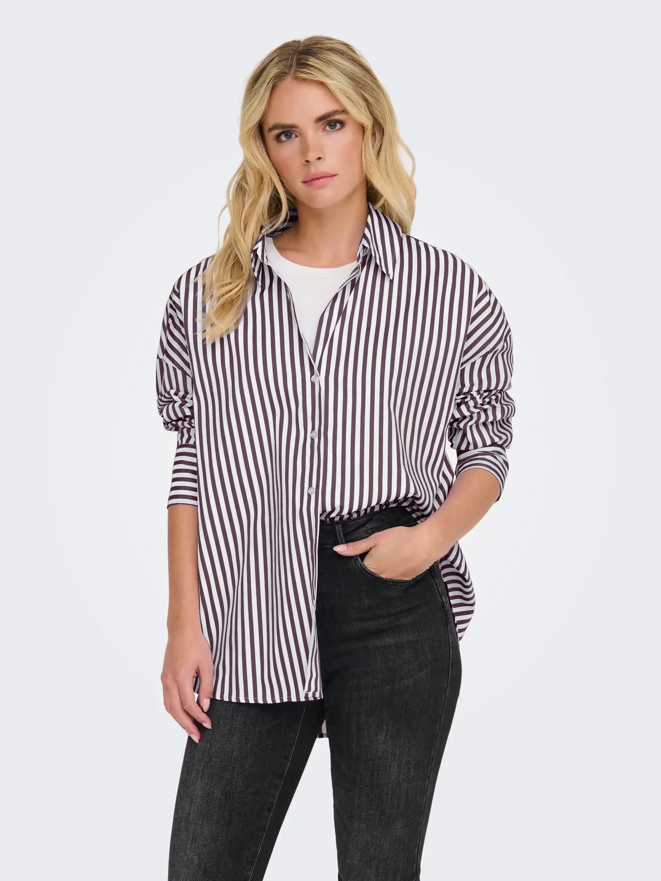 JDY VESPER L/S LOOSE SHIRT STR