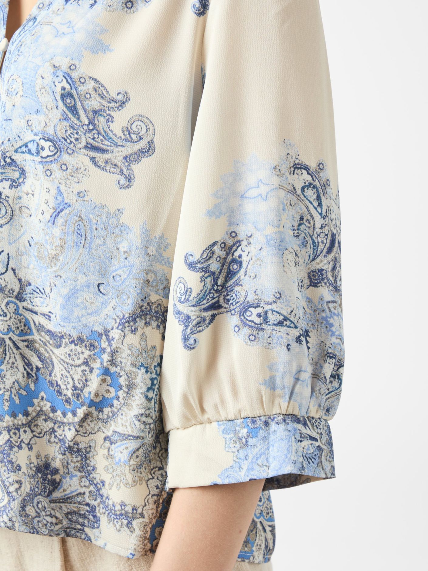 ROSELLE PAISLEY BLÅ TOP