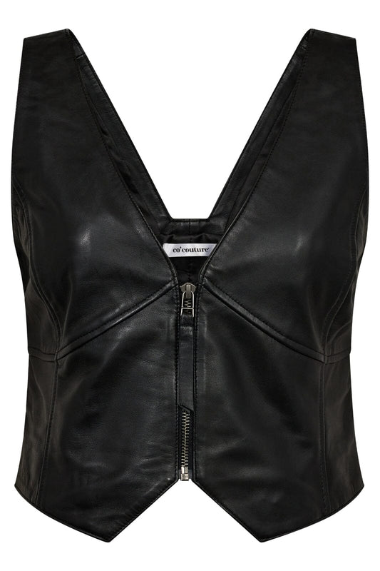 Phoebe Leather Zip Vest